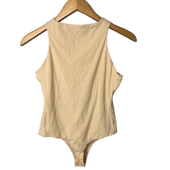 Skims Fits Everybody High Neck Bodysuit Clay Size XL Thong Back Classic - Picture 5 of 7